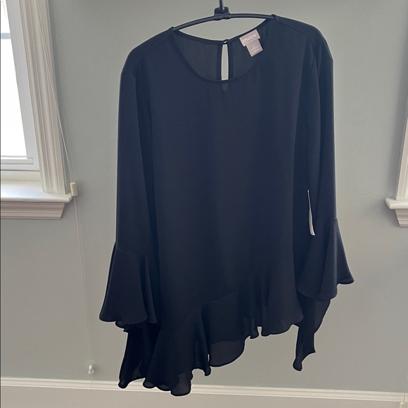 Chico's Tops - Black Blouse with Subtle Ruffle Detail
